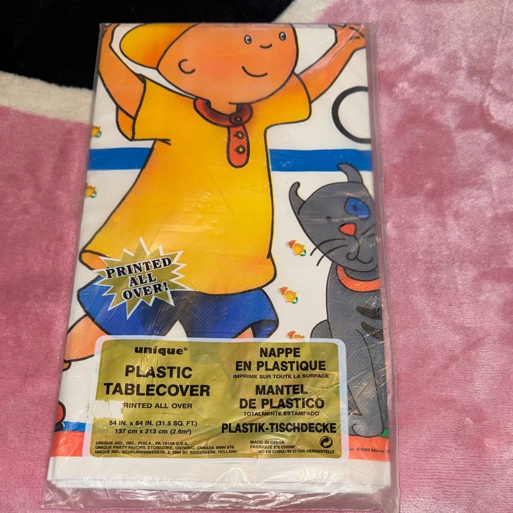 Vintage Caillou Cartoon Plastic Tablecover